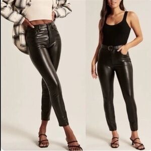Abercrombie & Fitch The Skinny High Rise Faux Black Leather Pants - Size 4
